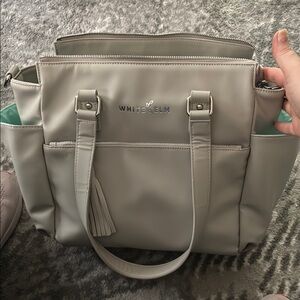 White Elm Light Gray Tote Bag with Tassel